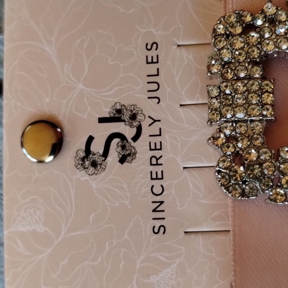 2ct Sincerly Jules Hair Pink & Black Bling Bow French Barrette Clips nwt - Picture 2 of 4